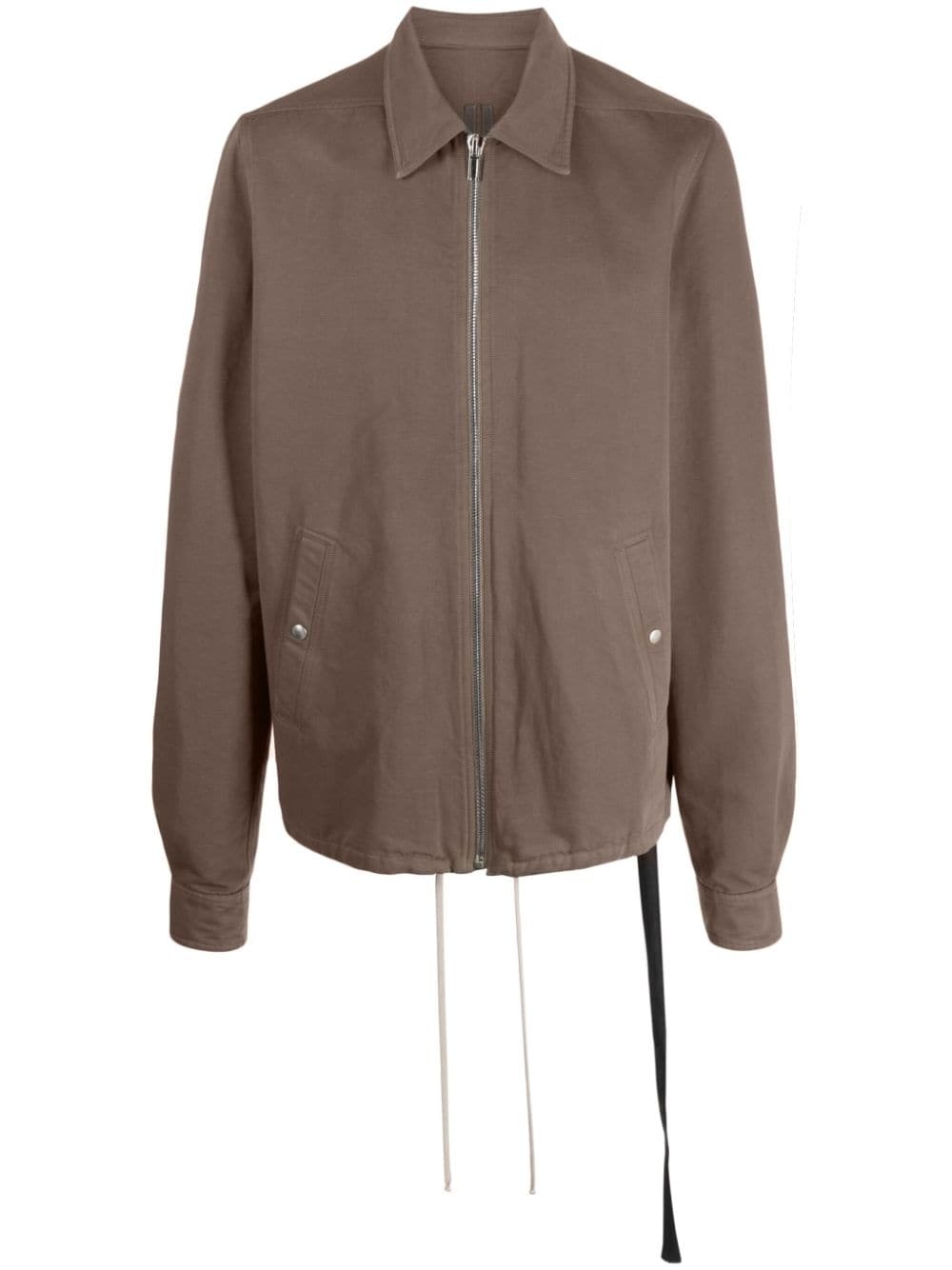 zip-up drawstring shirt jacket - 1