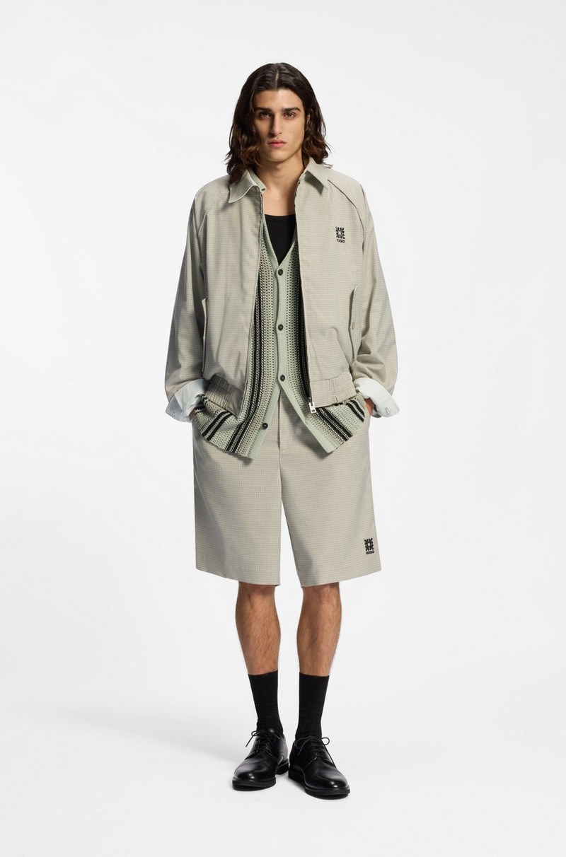 HUGO RELAXED-FIT SHORTS WITH HOUNDSTOOTH PATTERN outlook