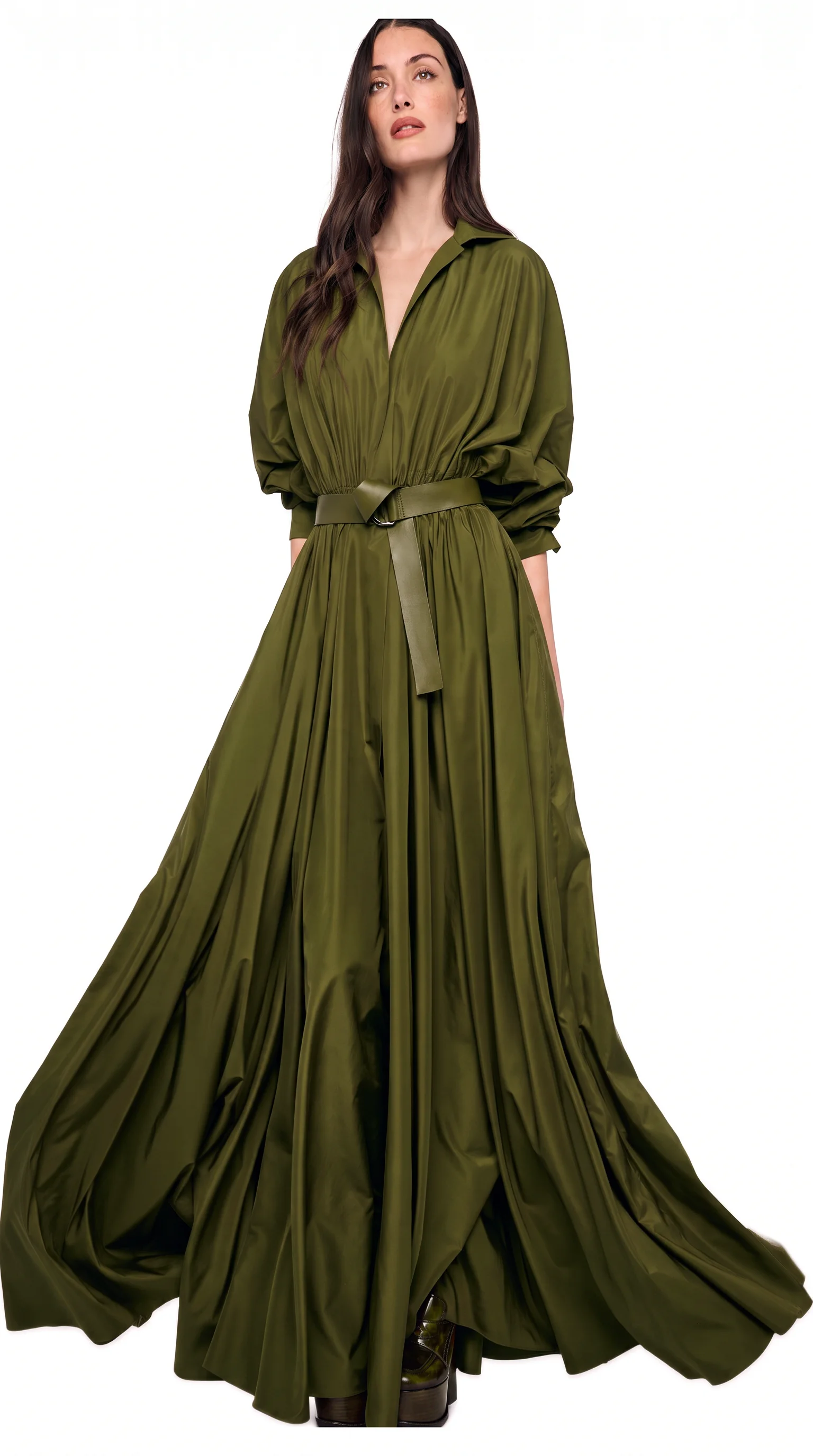 OVERSIZED NK SHIRT FLARED GOWN - 1