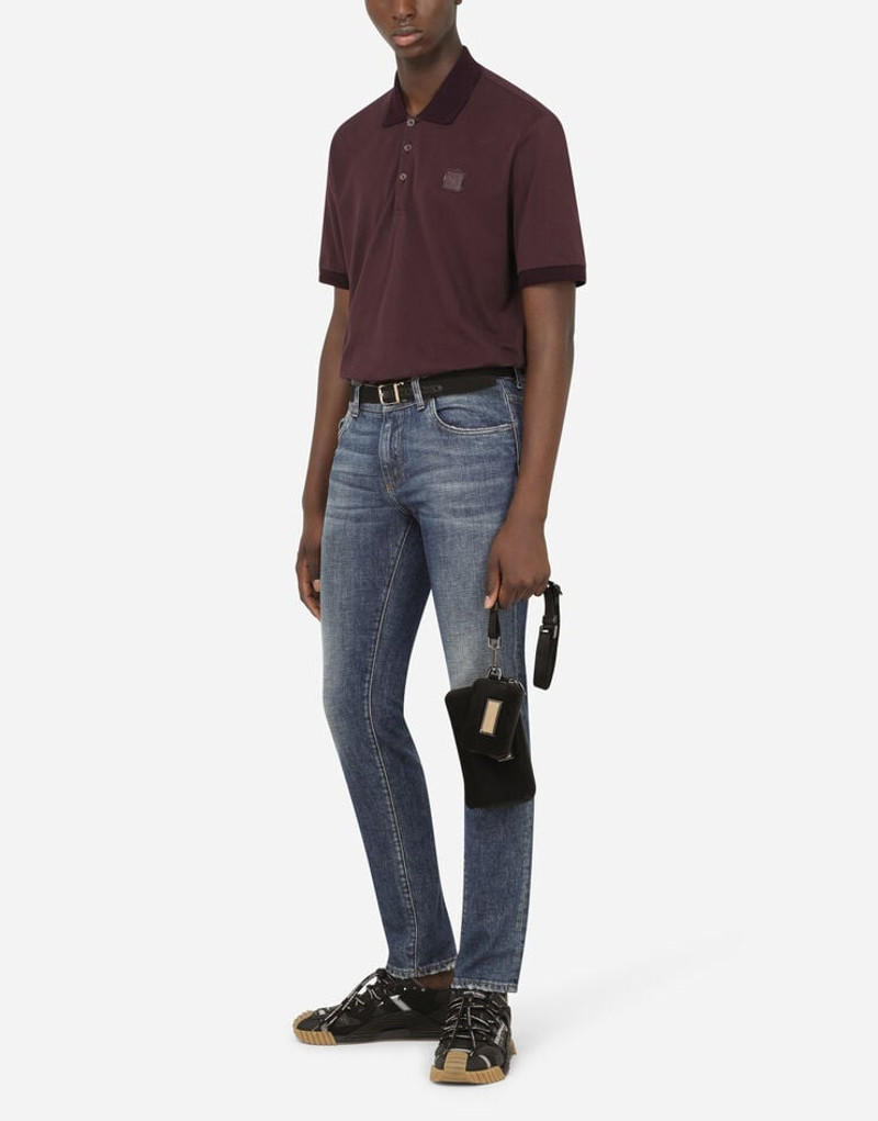 Dolce & Gabbana Blue skinny stretch jeans with small abrasions outlook