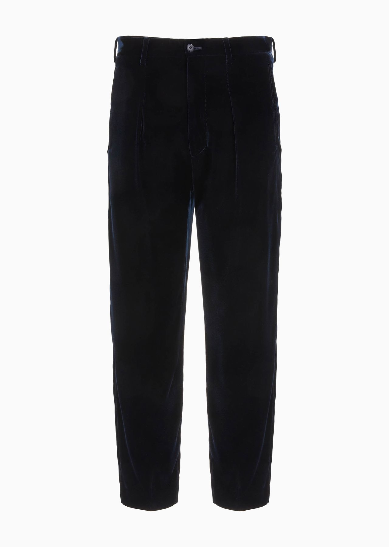 Single-pleat velvet trousers - 1