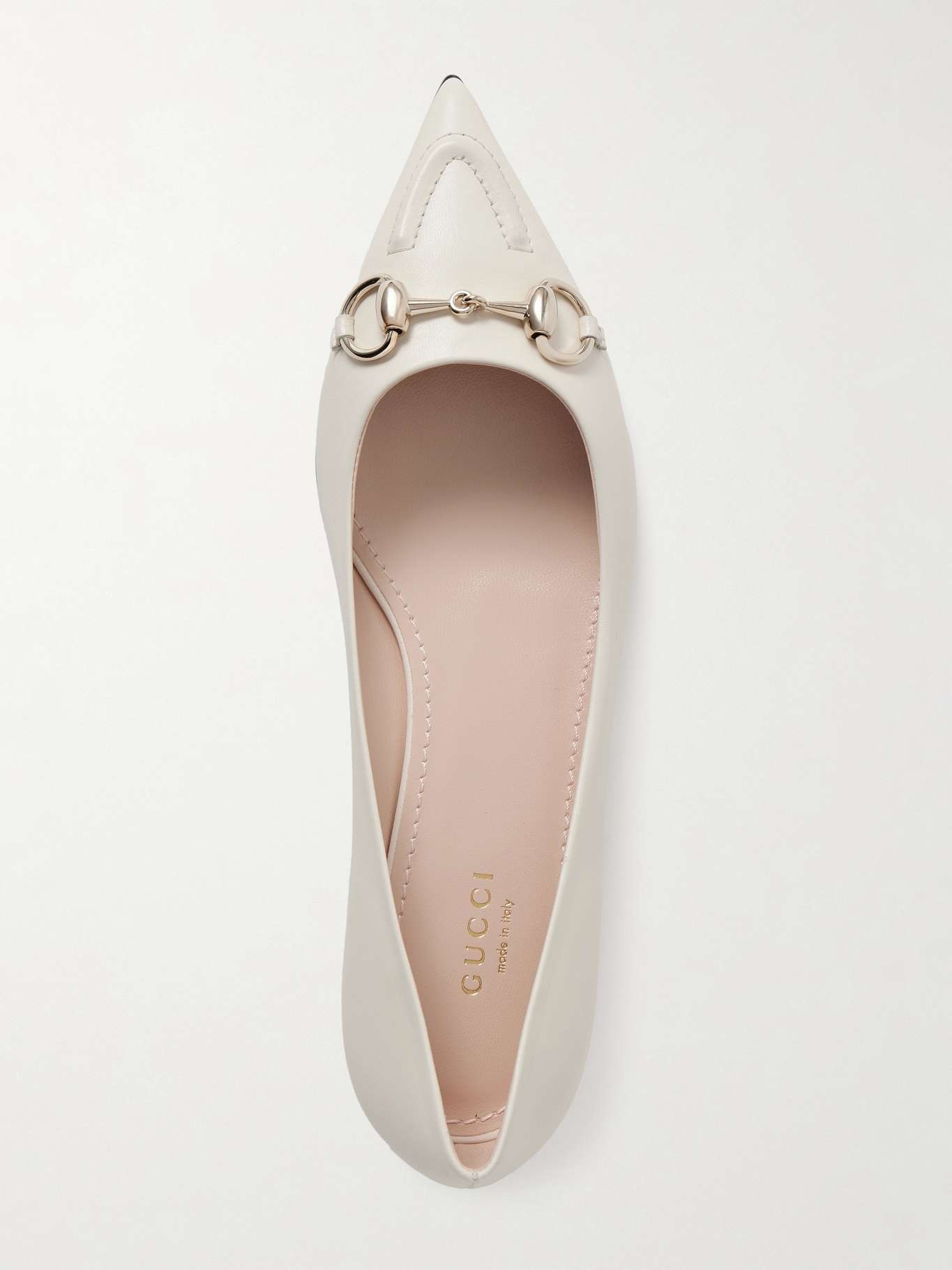 Erin horsebit-detailed leather point-toe flats - 5