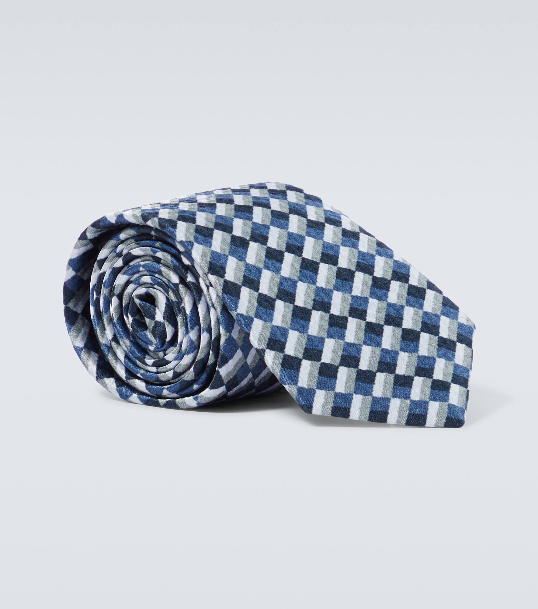 Printed silk tie - 1