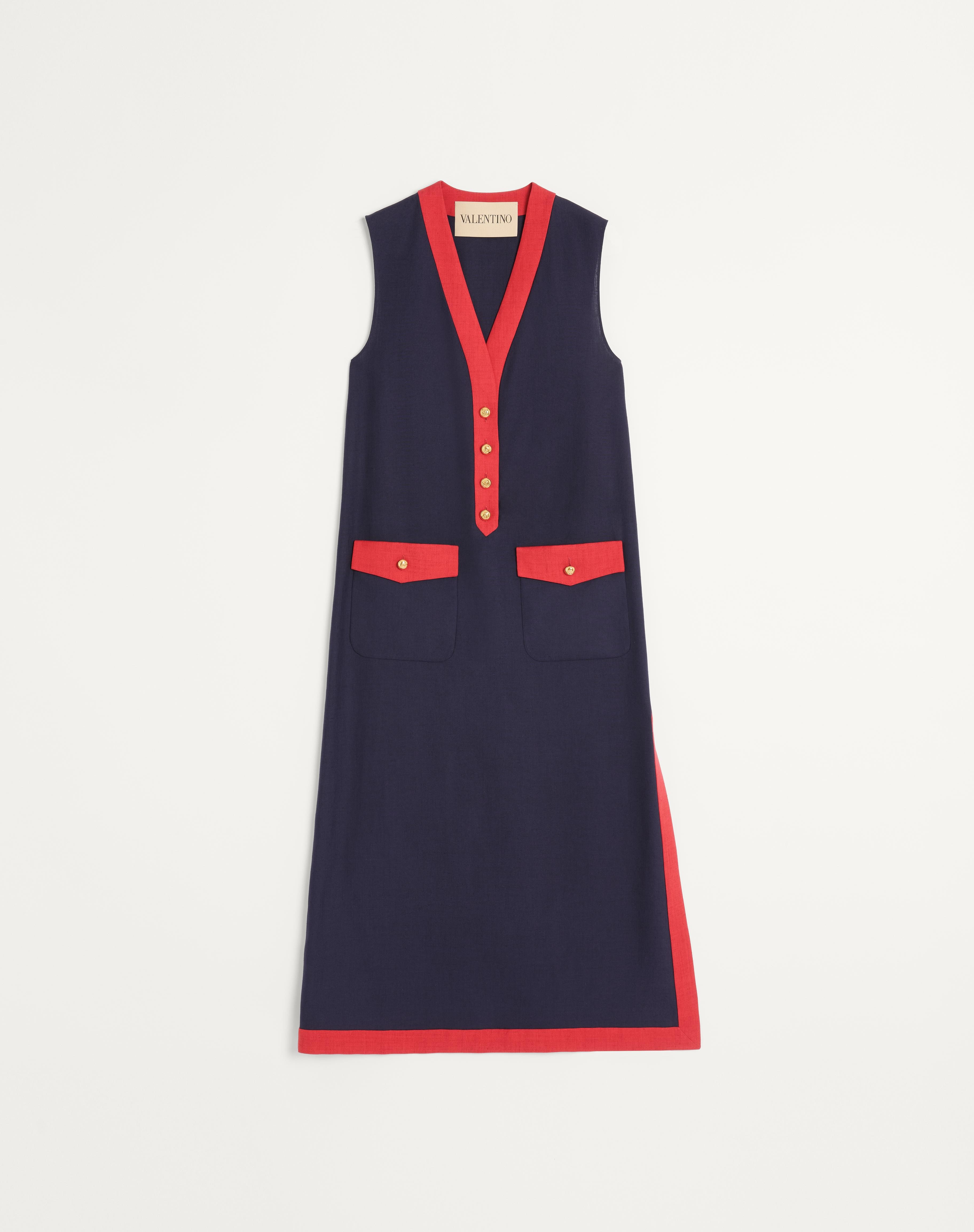 VISCOSE LINEN MIDI DRESS - 1