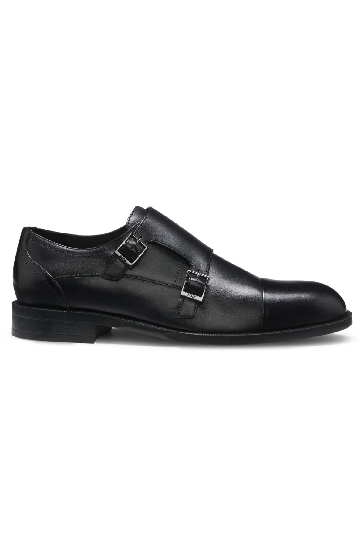 LEATHER MONK SHOES WITH DOUBLE STRAP - 1