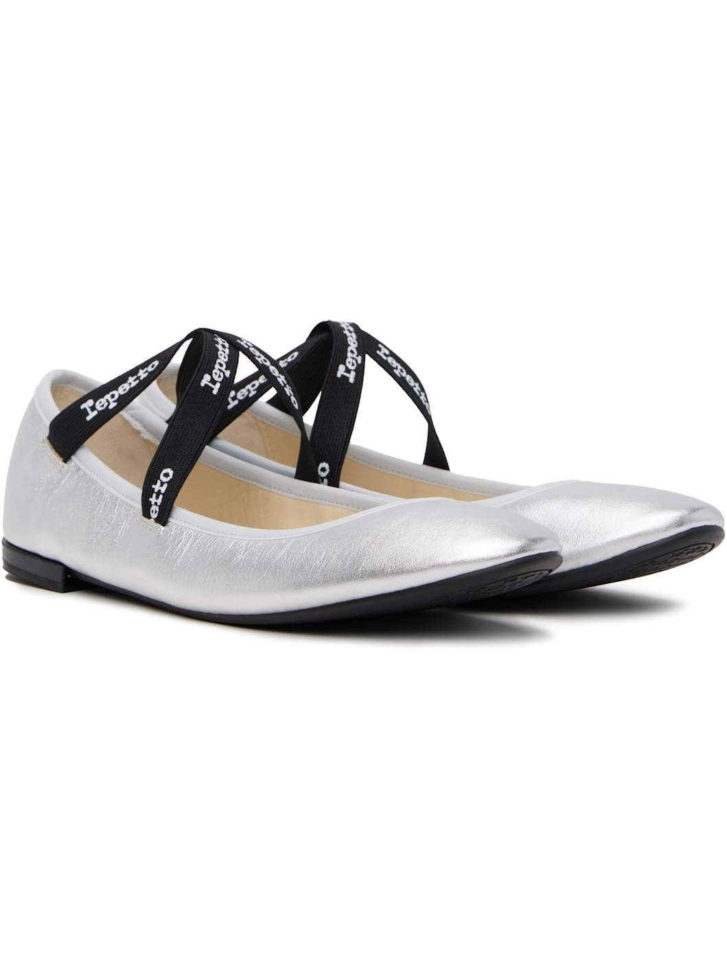 Silver Joana Mary Jane Ballerina Flats - 4