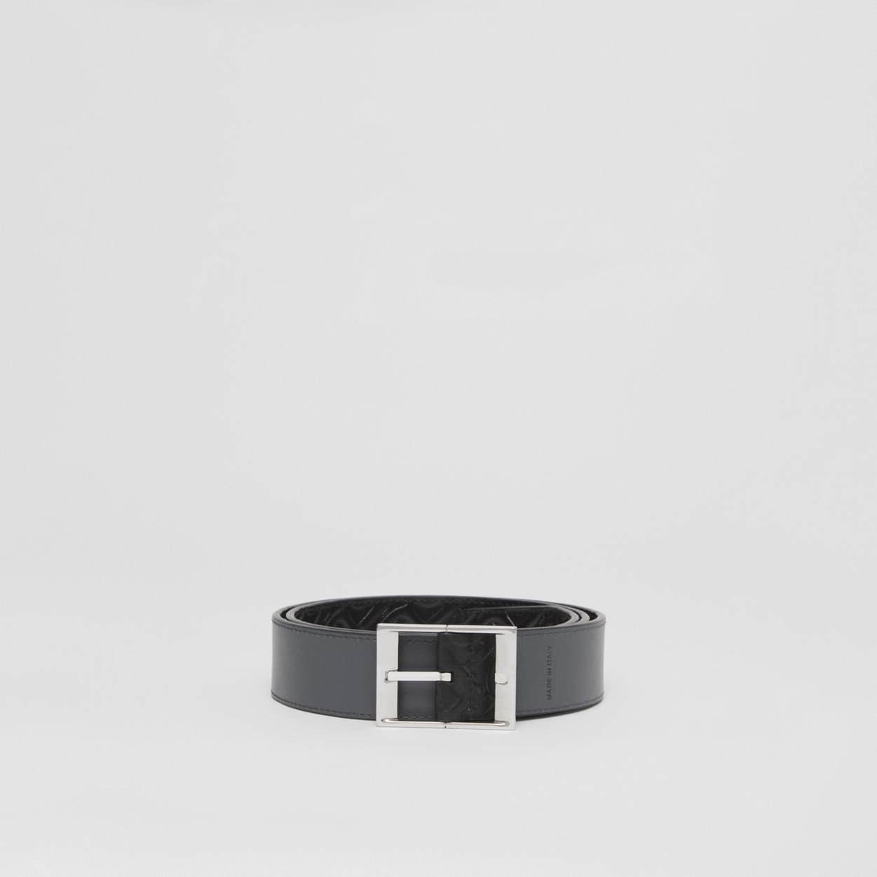 Reversible Embossed Monogram Leather Belt - 6