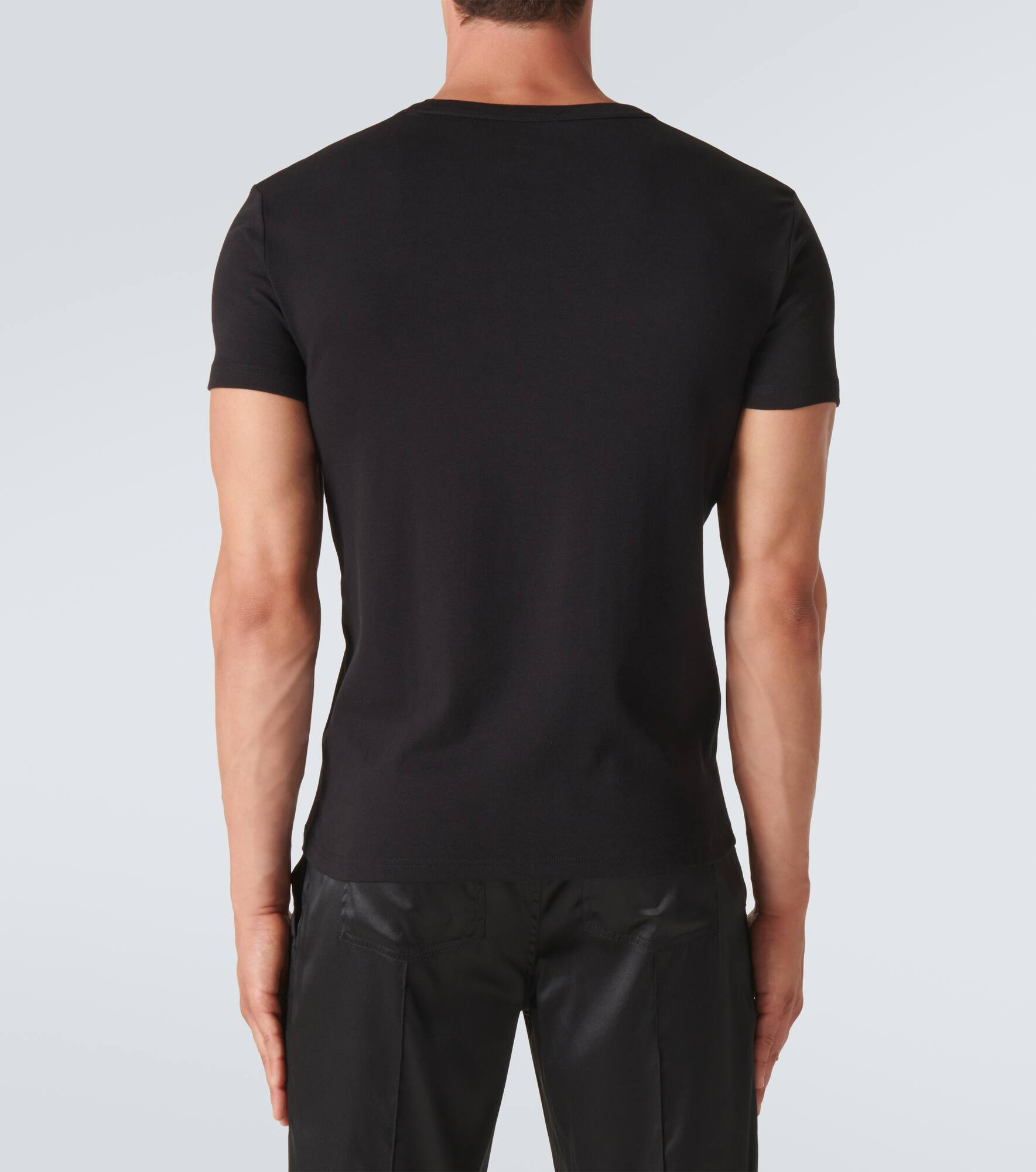 Stretch-cotton V-neck T-shirt - 3