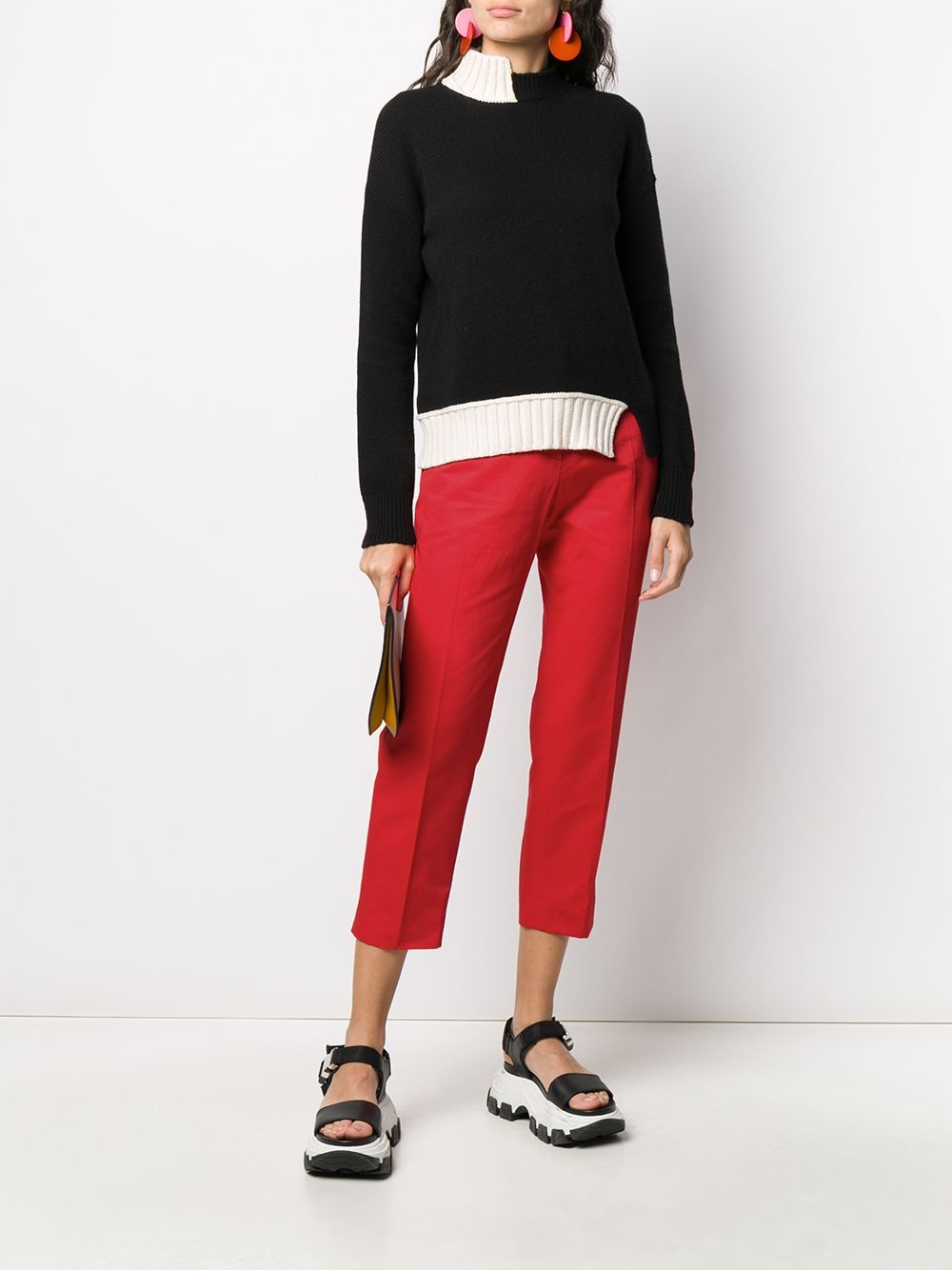 mid-rise cropped straight-leg trousers - 2