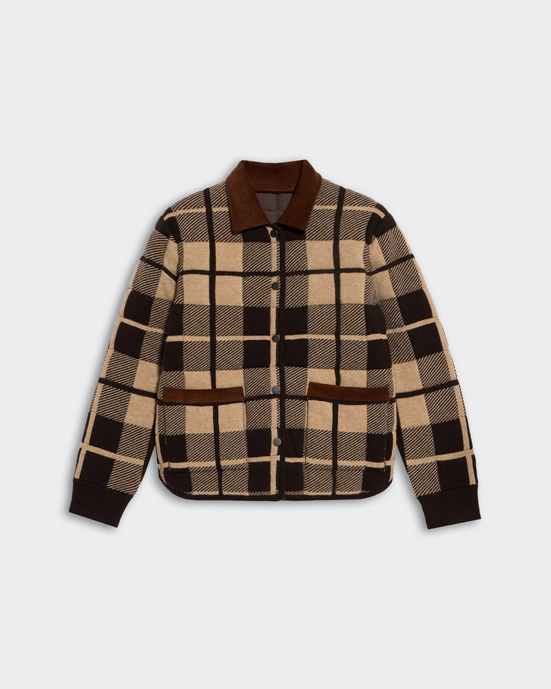 Quilted Plaid Liner Jacket - 1