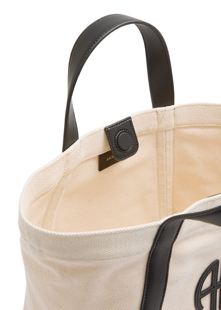 Anine Bing Cara Small Canvas and Leather Tote - 4