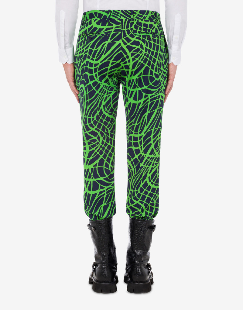 WAVE LINE PRINT WOOL AND VISCOSE TROUSERS 3