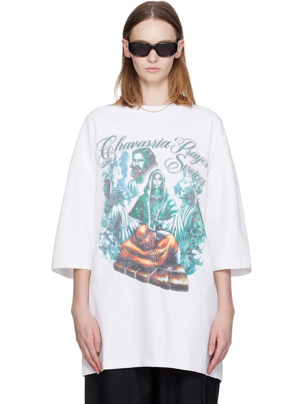 White 'Chavarria Prayer Services' Northsider T-shirt - 1