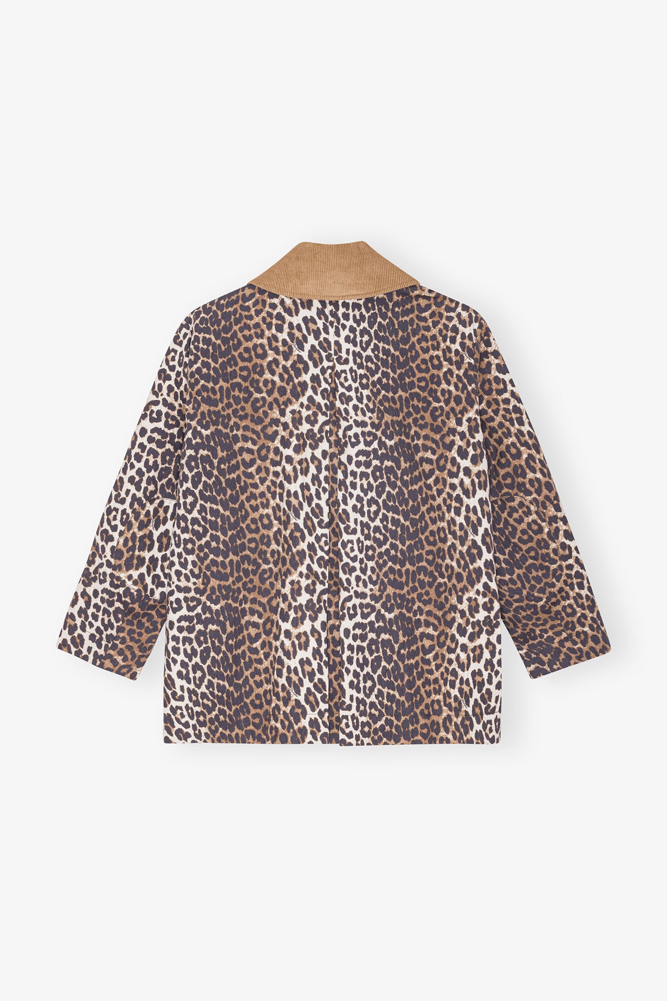LEOPARD PRINTED CANVAS MIDI JACKET - 6