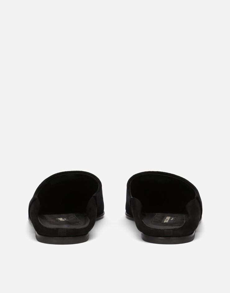Velvet slippers with brooch embellishment - 3