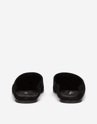 Dolce & Gabbana Velvet slippers with brooch embellishment outlook