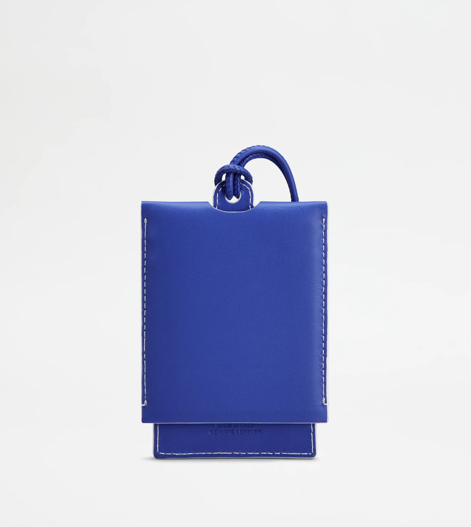 TOD'S NECK CARD HOLDER IN LEATHER SMALL - BLUE - 2
