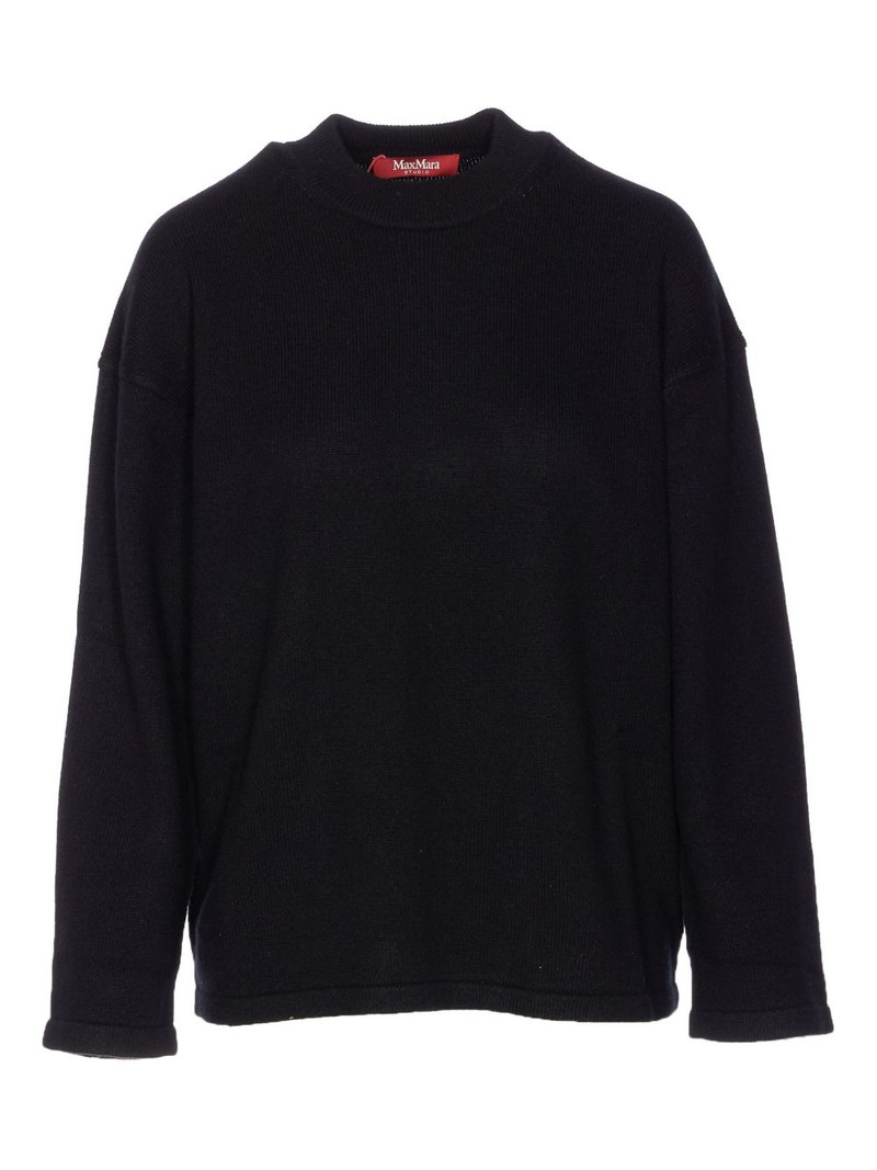 crew-neck side-split sweater 1