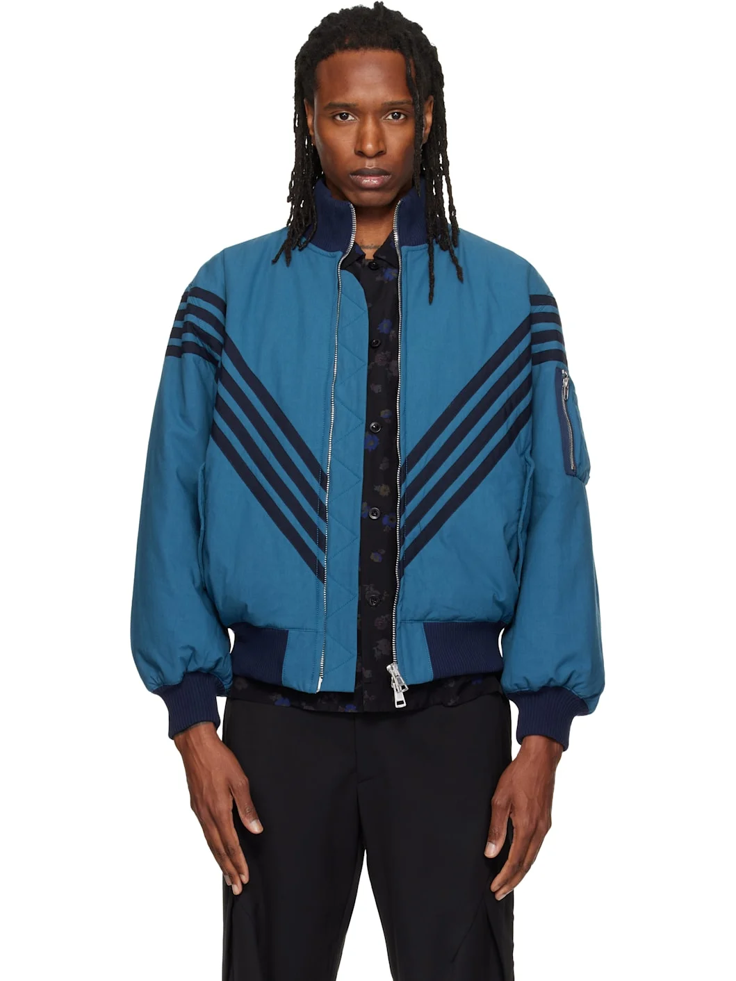 Blue Chevron Tanker Jacket - 1