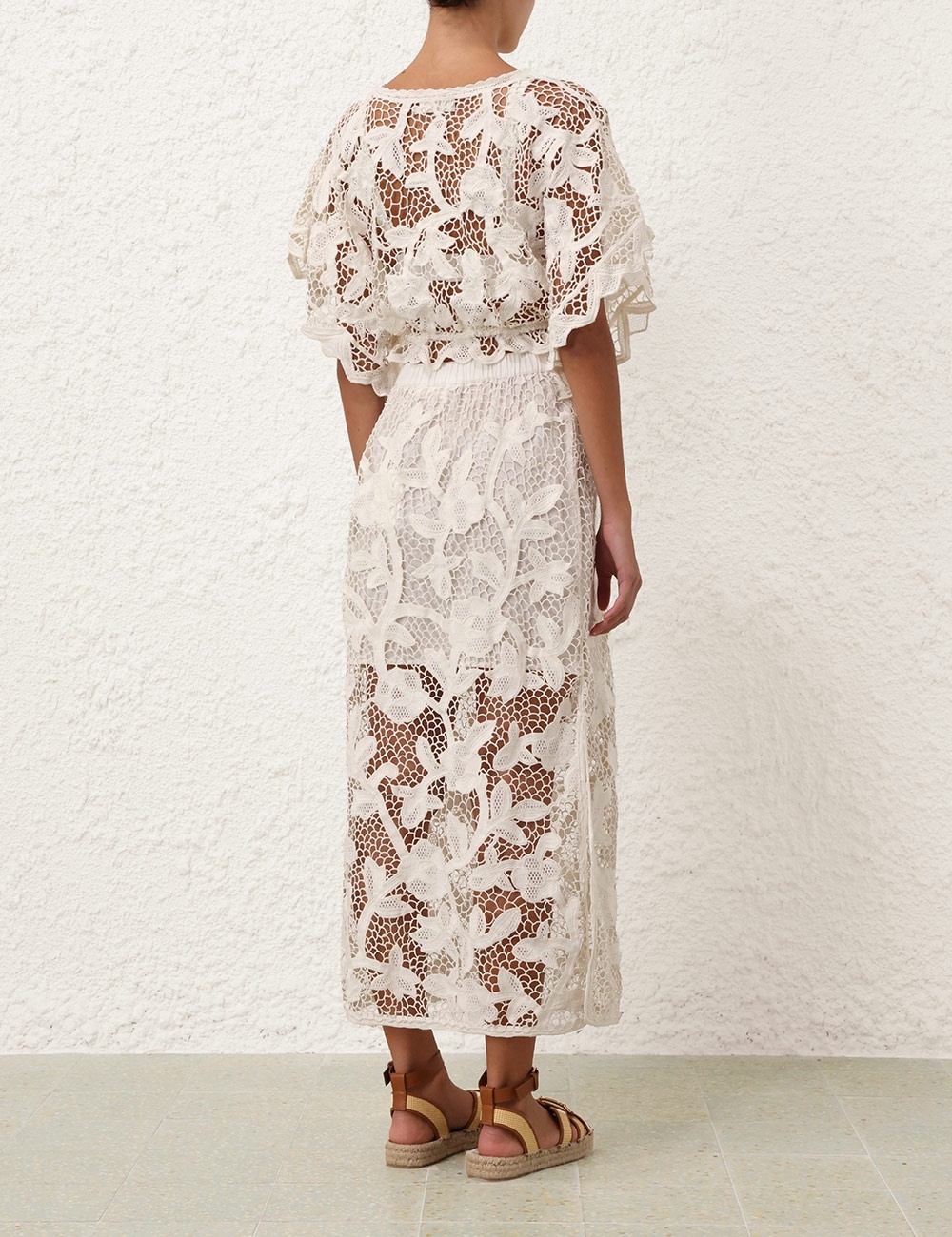 GOLDEN CROCHET LACE SKIRT - 4