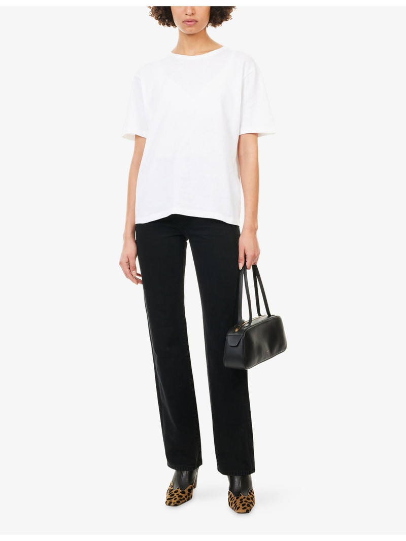 KHAITE Mae Short-Sleeves Cotton-Jersey T-Shirt outlook