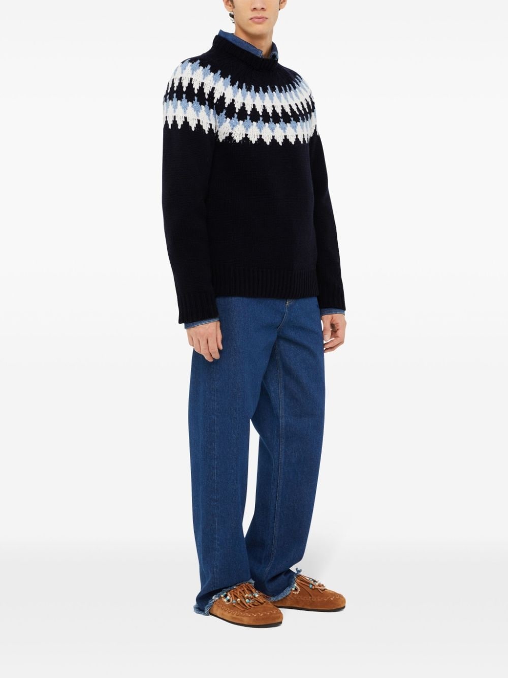fair isle intarsia-knit wool sweater - 4