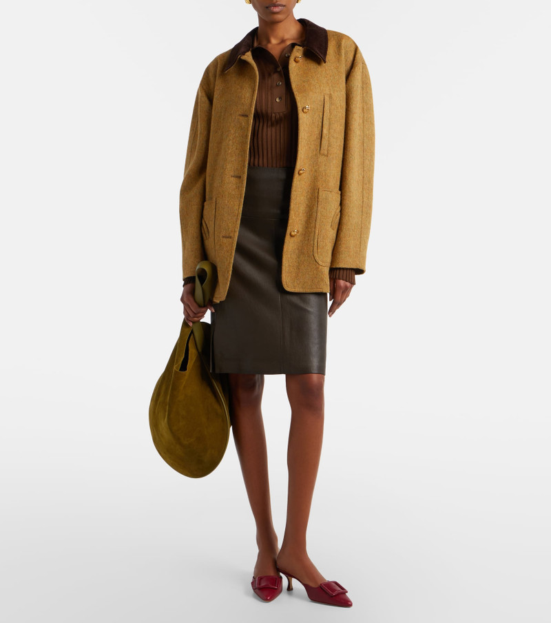 STOULS Gin leather midi skirt outlook