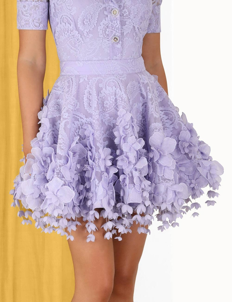 Zimmermann HIGH TIDE LACE FLIP MINI SKIRT - 5647SHIGPER | REVERSIBLE