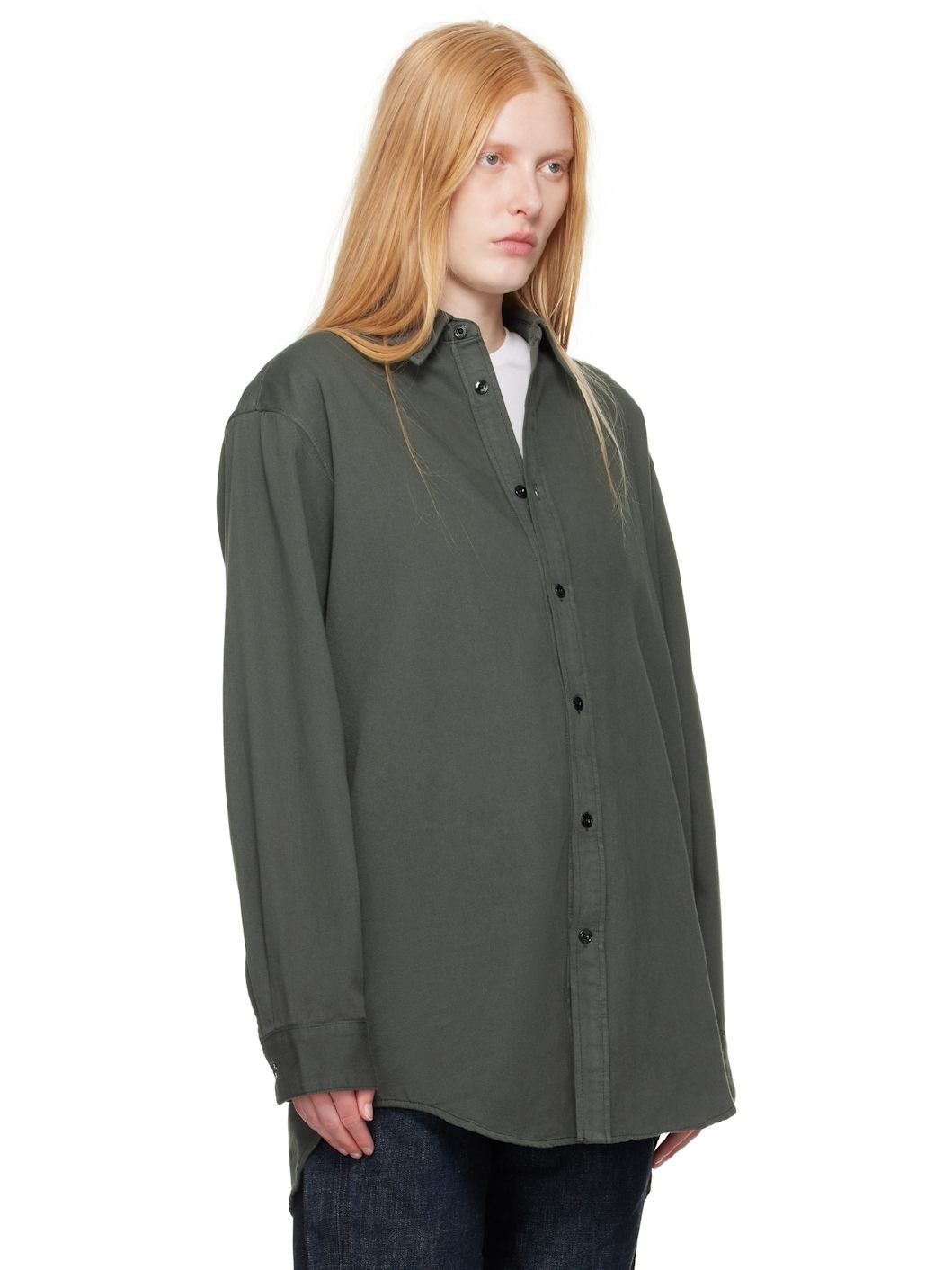 Black Relaxed Denim Shirt - 2