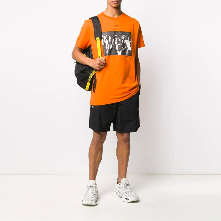 Off-White Graffiti Arrow Pattern Printing Short Sleeve Loose Fit Orange OMAA027R201850151910 - 2