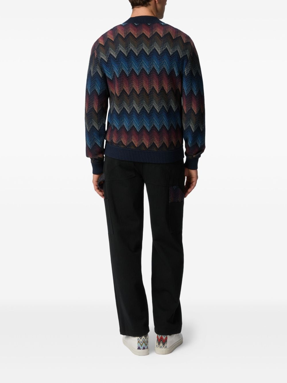 chevron-knit cardigan - 3