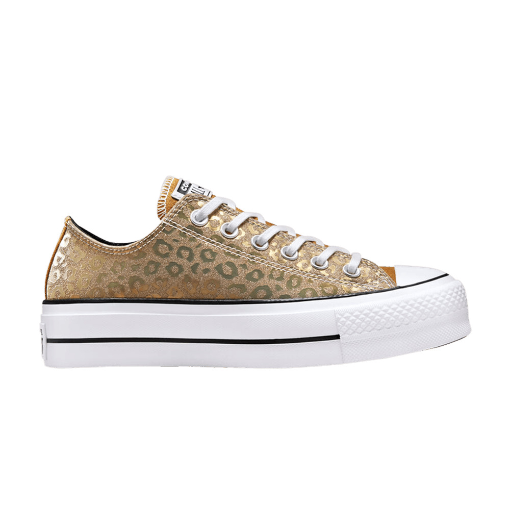 Converse Wmns Chuck Taylor All Star Platform Low Authentic Glam Gold Leopard REVERSIBLE