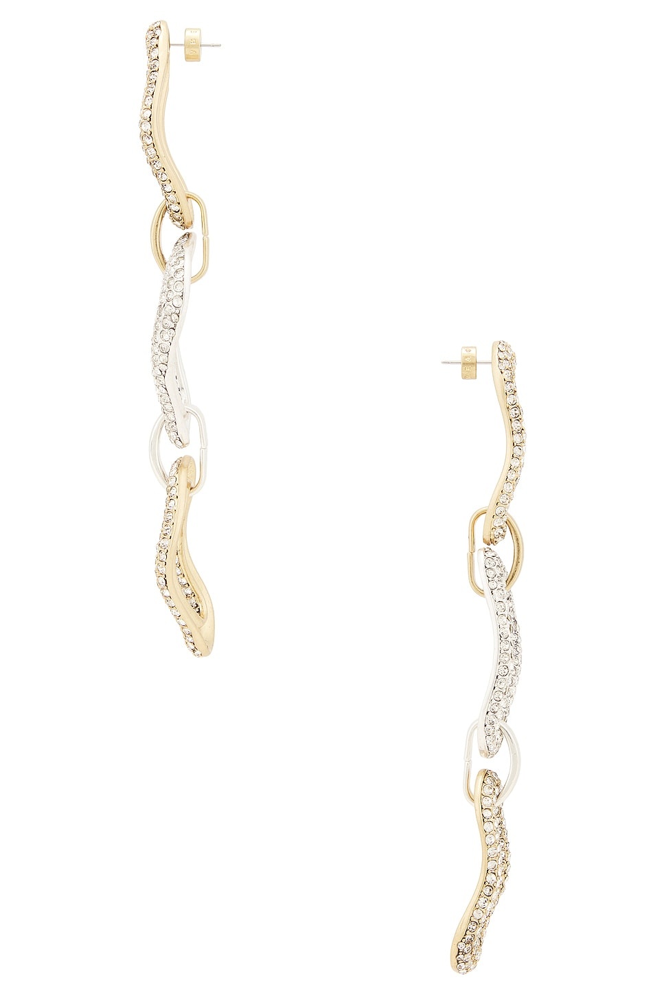 Crystal Link Drop Earrings - 2