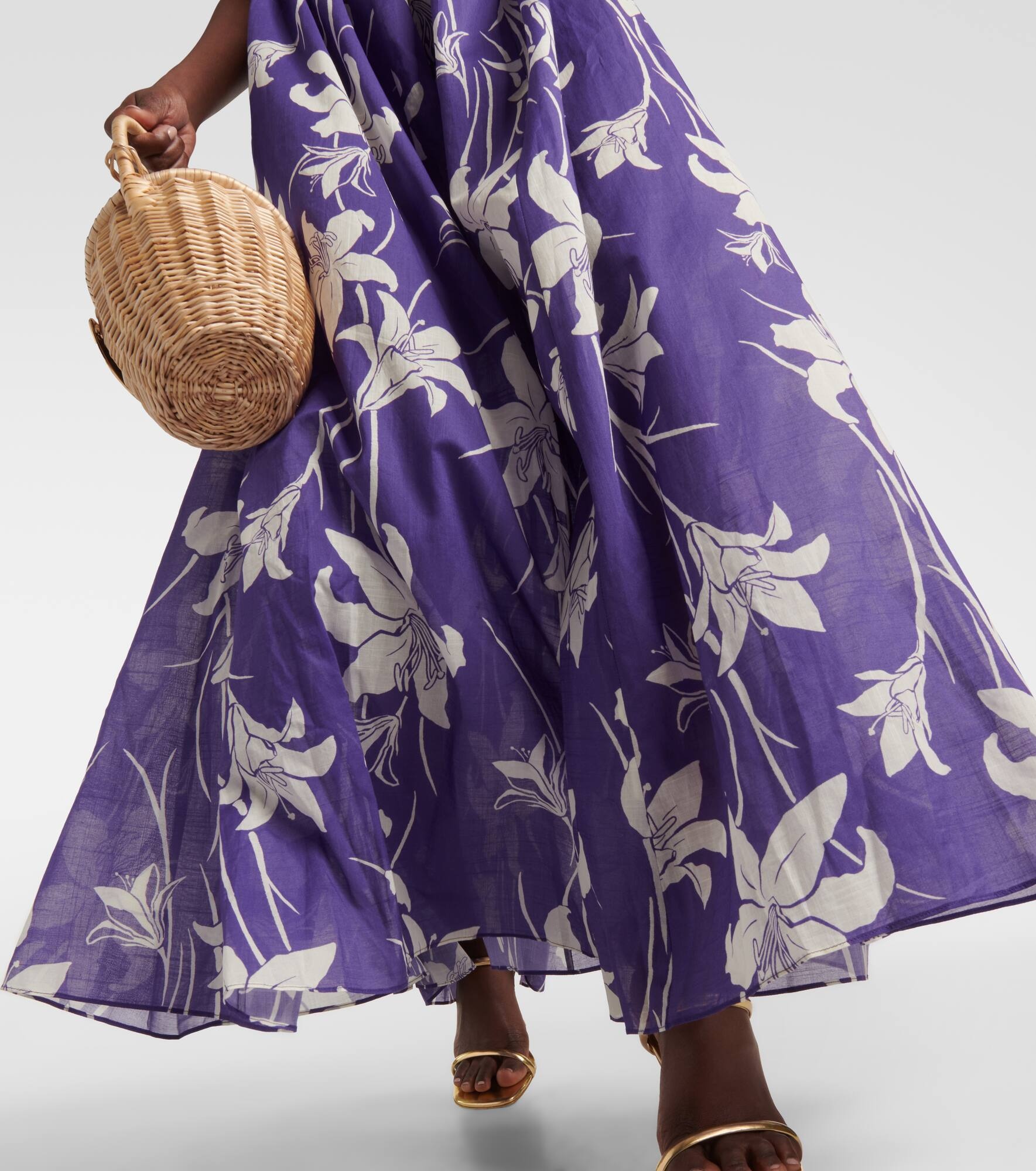 Acadian floral cotton maxi dress - 5