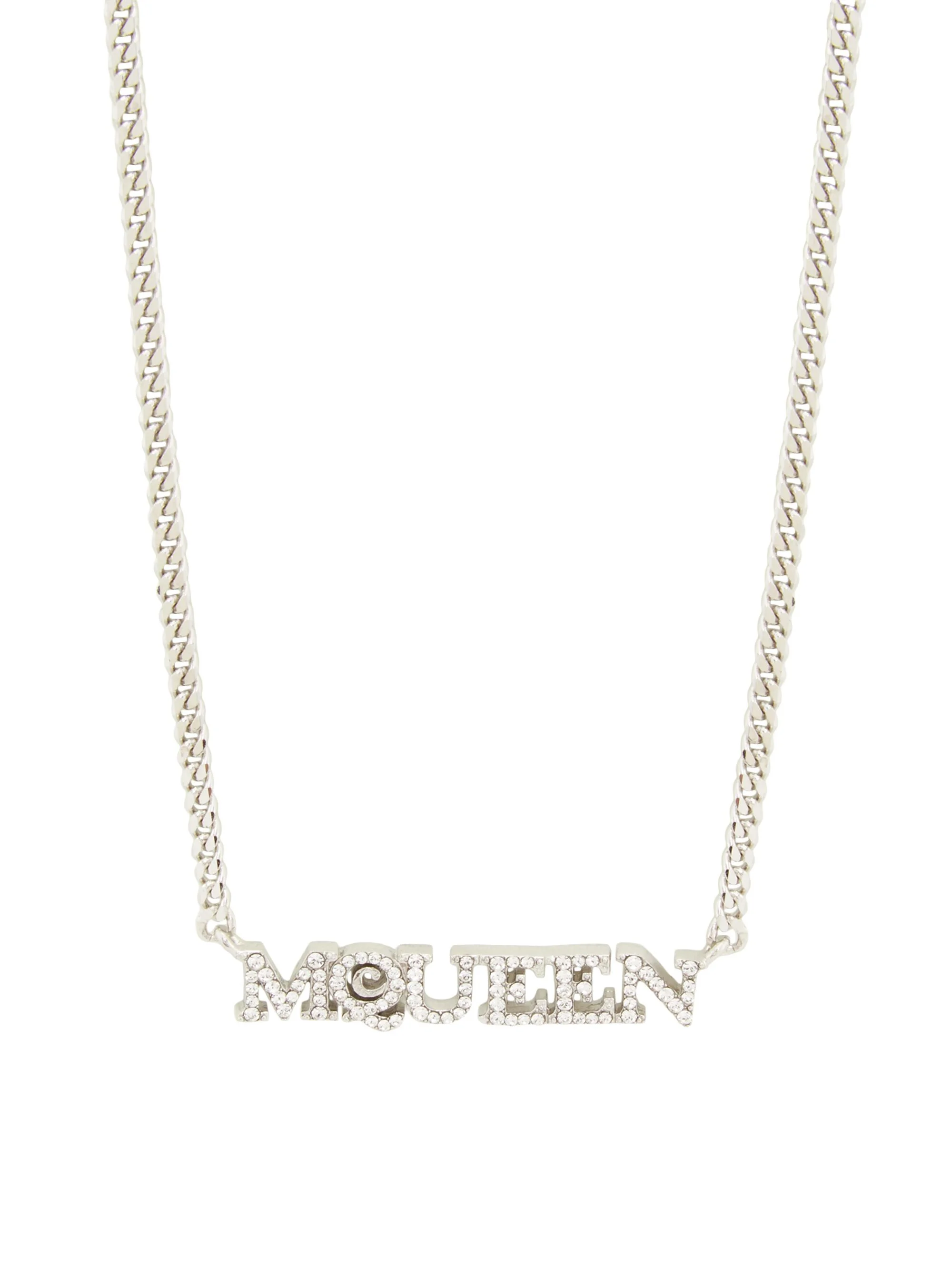 Women's Silvertone & Glass Crystal "" Logo Necklace - Silver Grey - 1