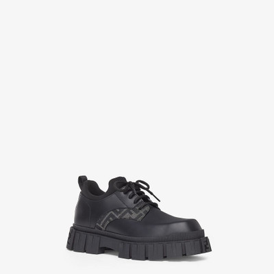 FENDI Black leather lace-ups outlook