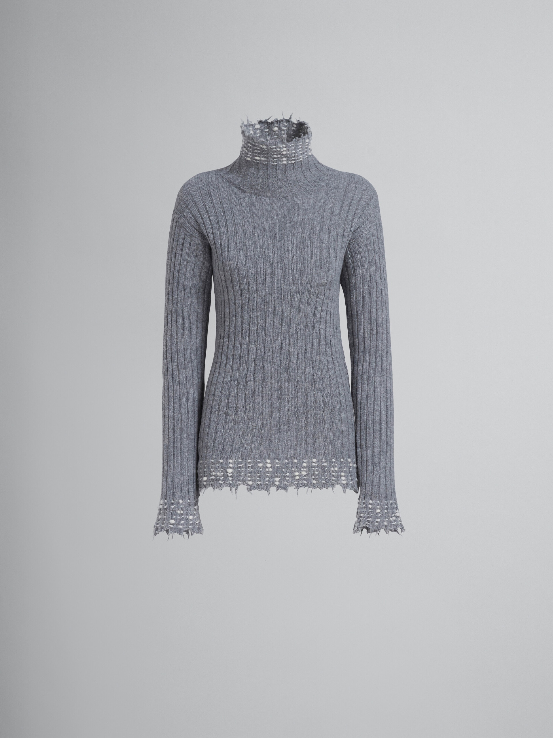 GREY KNITTED TURTLENECK - 1