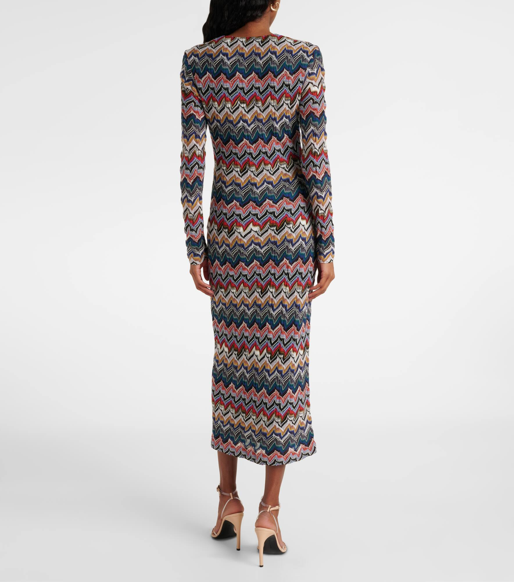 Zigzag lamé midi dress - 3