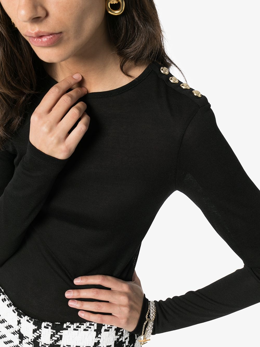 four-button long-sleeved top - 5