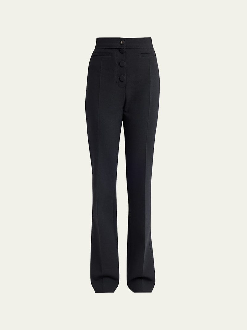Button-Front Straight-Leg Trousers 1