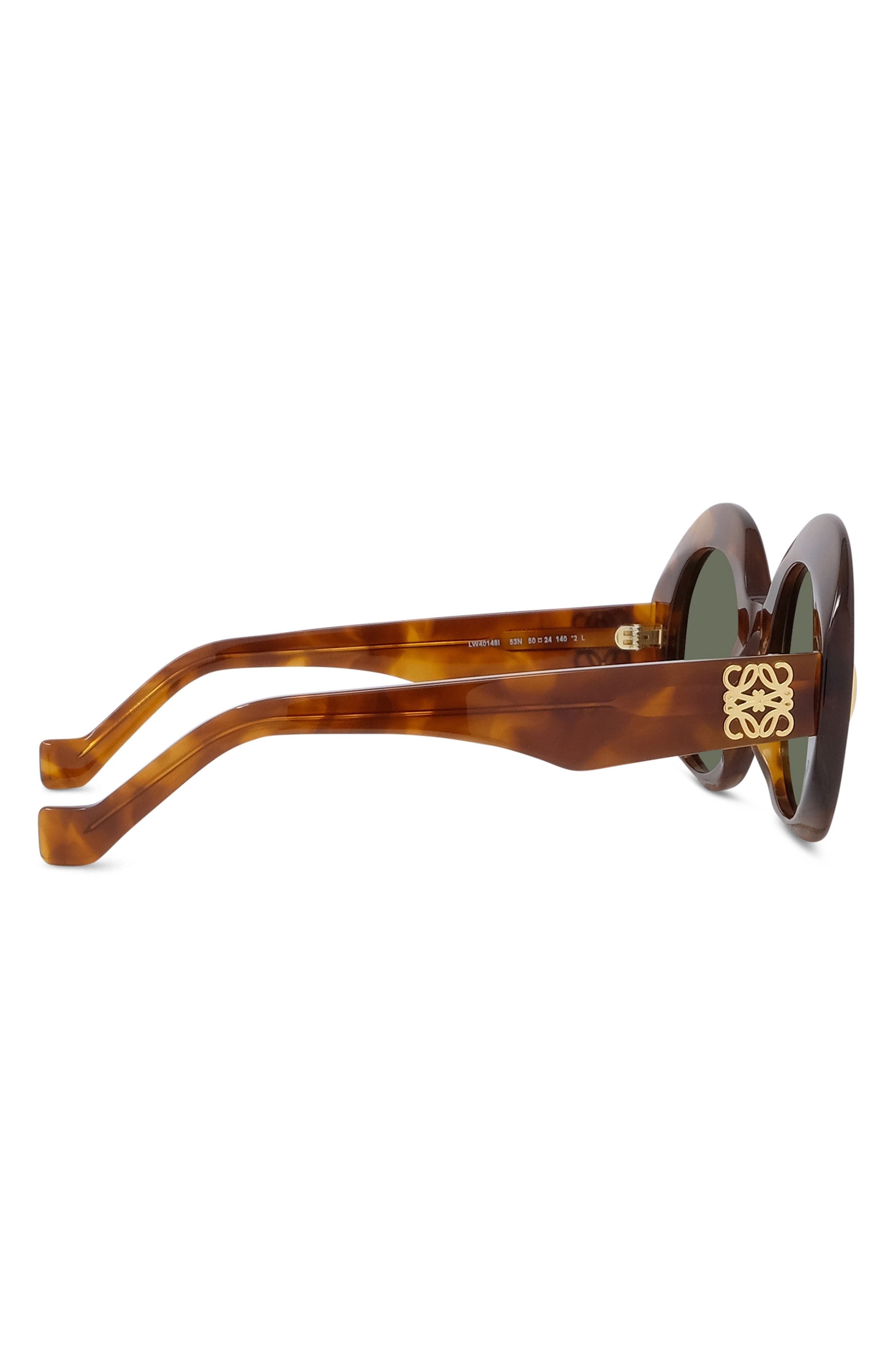 Loewe Anagram 50mm Oval Sunglasses in Blonde Havana /Green at Nordstrom - 6