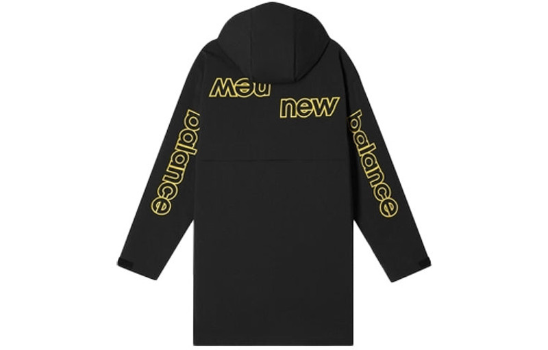 New Balance New Balance Casual Lifestyle Long Jacket 'Black Yellow' AMJ11337-BK outlook