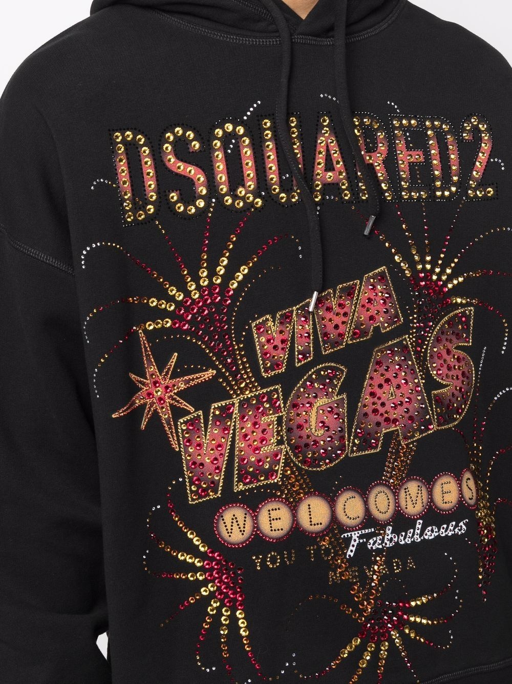 Las Vegas print cotton hoodie - 5