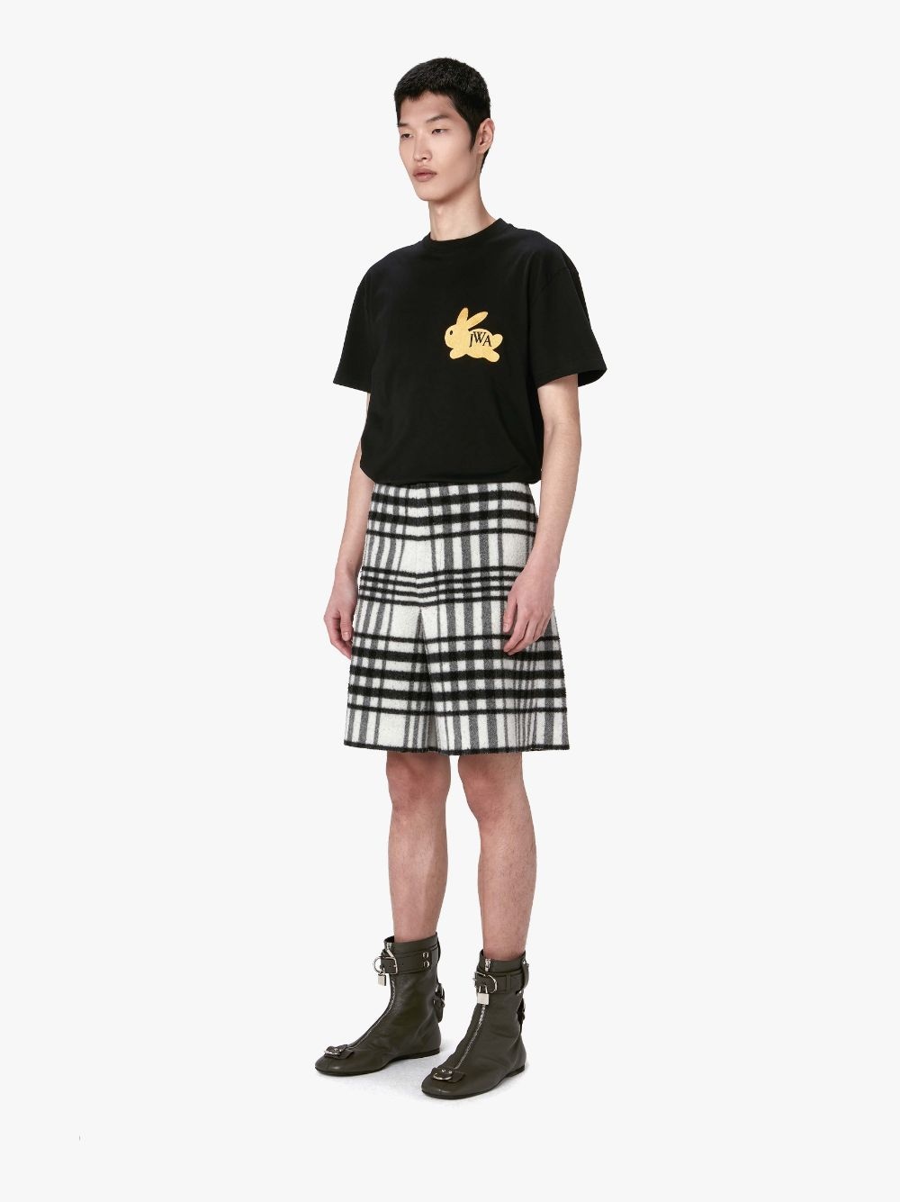 TARTAN CHECK WIDE LEG SHORTS - 4