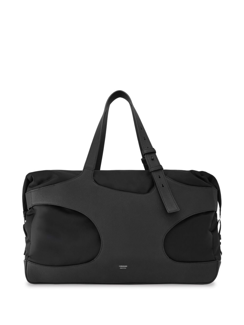 cutout leather duffle bag - 1