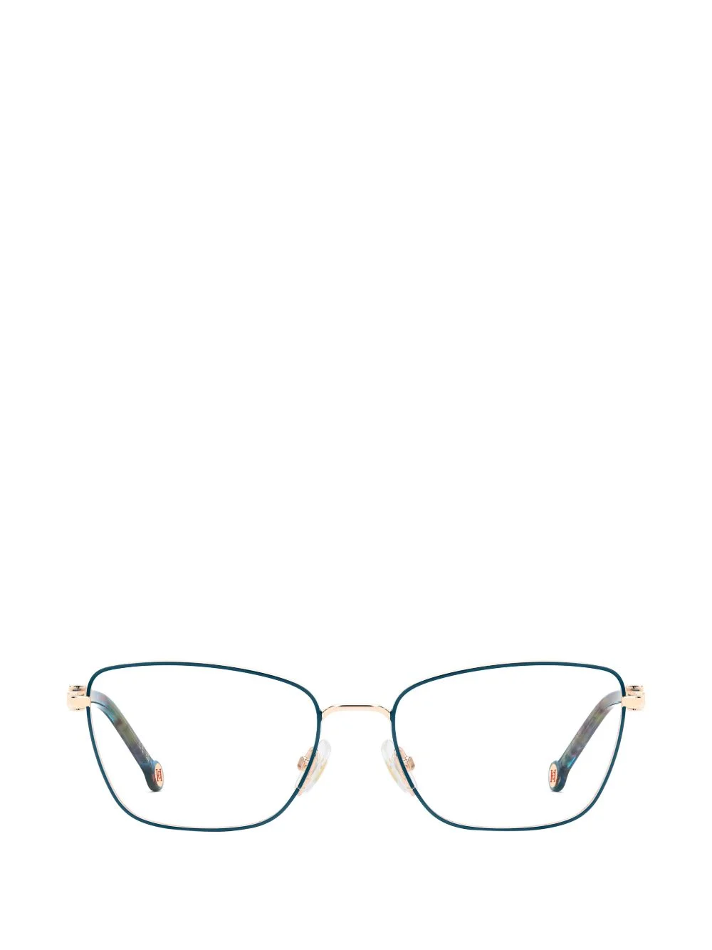 logo-plaque geometric-frame glasses - 1