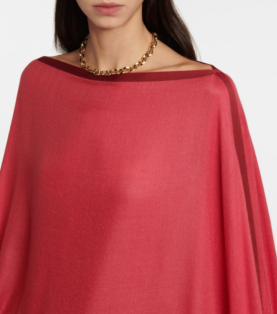 The Suitcase Stripe silk and cashmere cape - 5