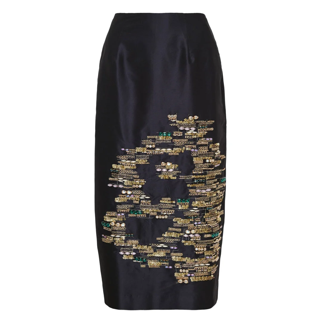 Taffeta Slim Midi Skirt - 1