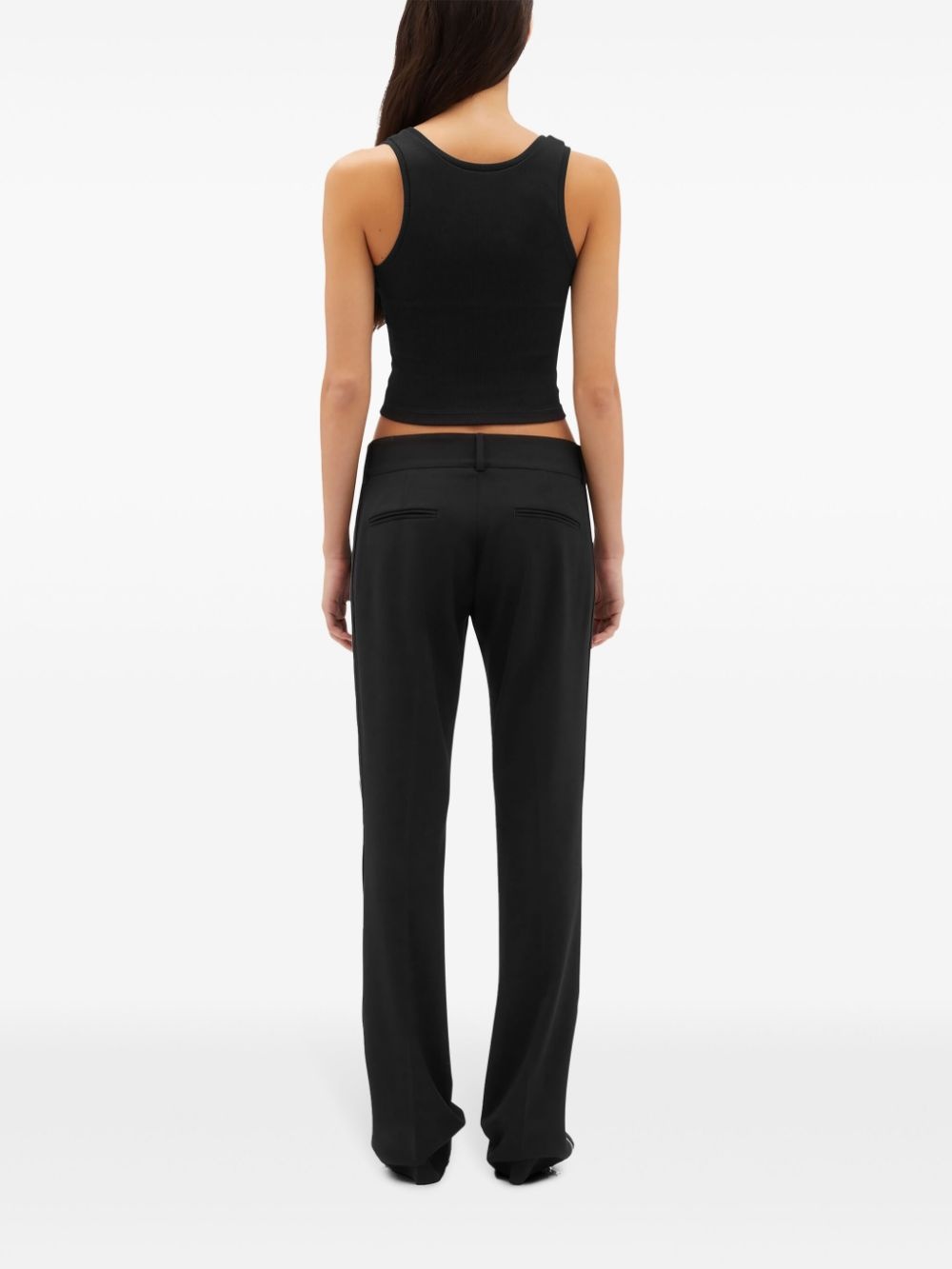 side-zip straight trousers - 4