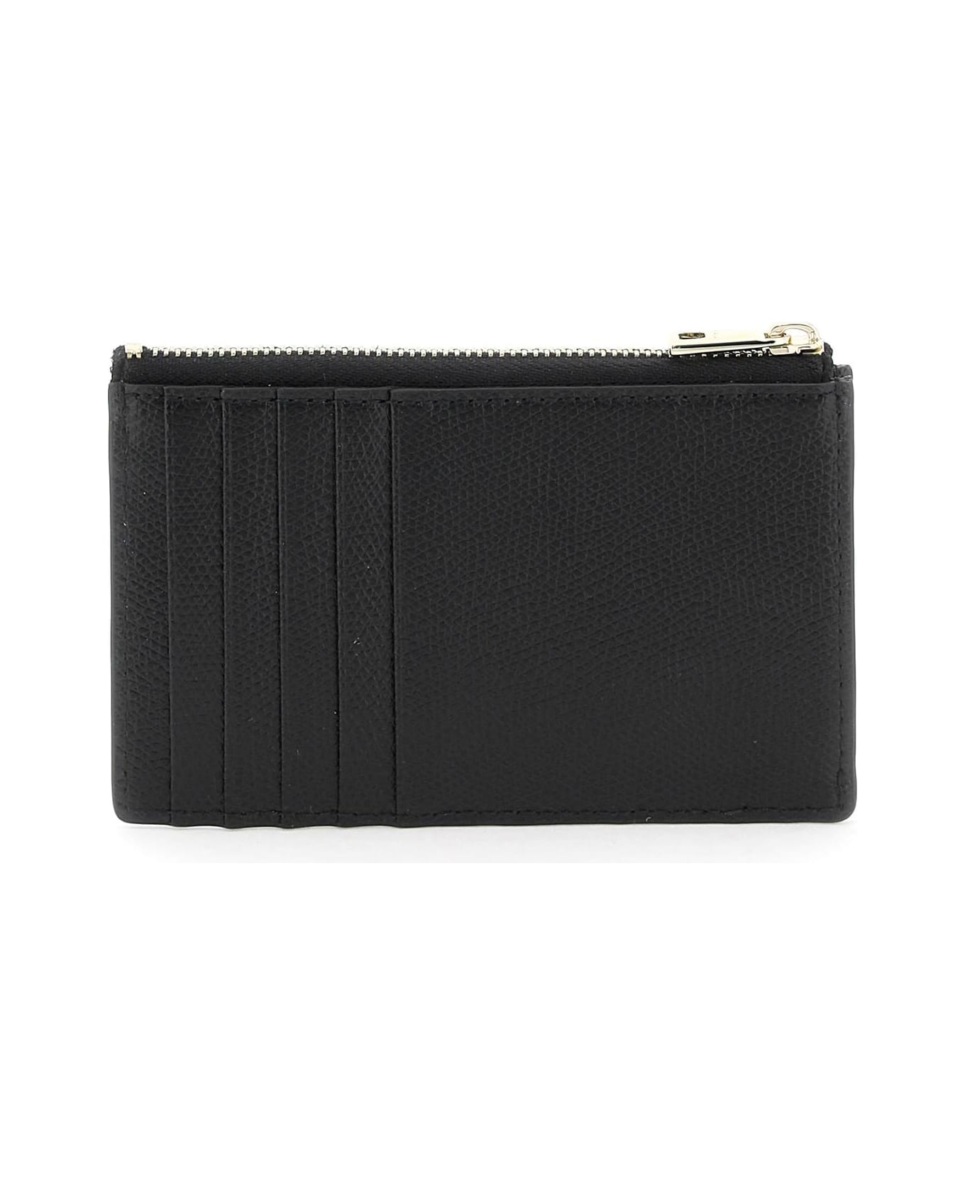 Black Leather Camel Card Holder - 3